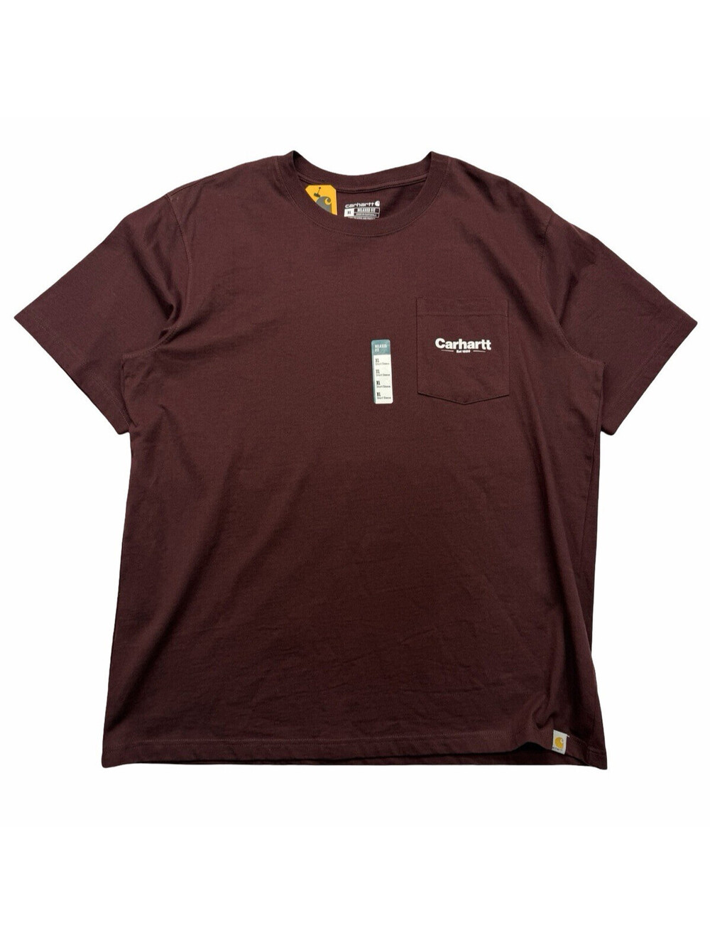 Carhartt Relaxed Fit Graphic Heavyweight Cotton T-Shirt Burgundy Size XL